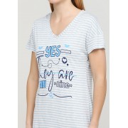 Блакитна домашня сукня Cotpark S,M,L в смужку 13346-01